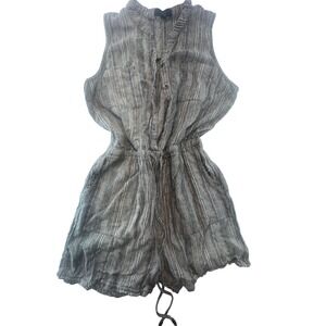 Kelly Renee‎ Women's Striped Sleeveless Romper Size M Linen Blend Casual